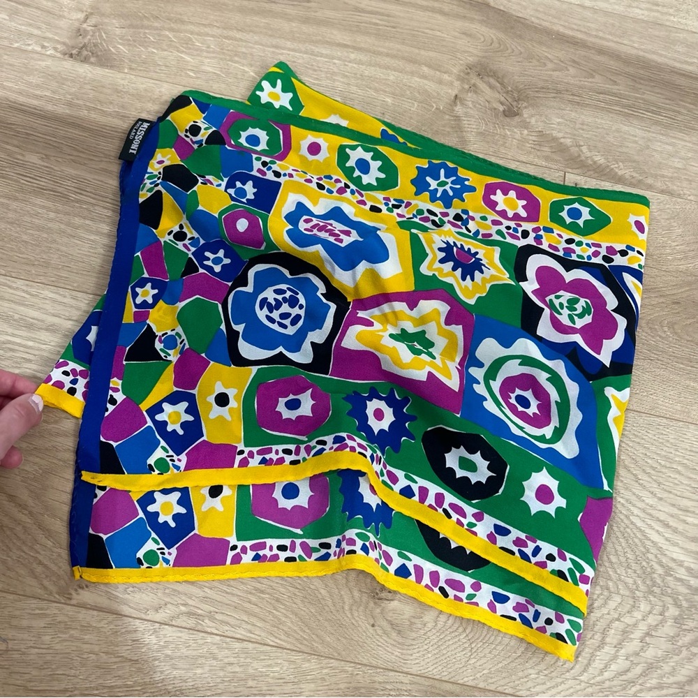 Missoni Foulard Oblong Silk Scarf Abstract FloralMissoni - Picture 3 of 4